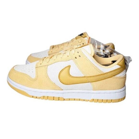 NWT Nike Dunk Low LX 'Gold Suede' Sneakers Size 6.5 - Picture 2 of 8